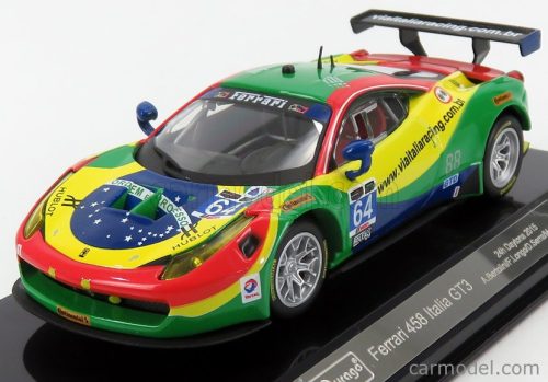 FERRARI  458 ITALIA GT3 4.5L V8 TEAM SCUDERIA CORSA N 64 24h DAYTONA 2015 A.BERTOLINI - F.LONGO - D.SERRA - M.GOMES  RED GREEN BLUE YELLOW