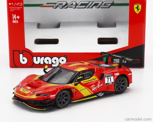 FERRARI  296 GT3 3.0L TWIN TURBO V6 N 71 RACING 2023  RED YELLOW