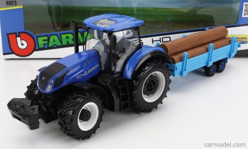 NEW HOLLAND  T7.315 TRACTOR WITH LOGS OF WOOD TRAILER 2018  BLUE