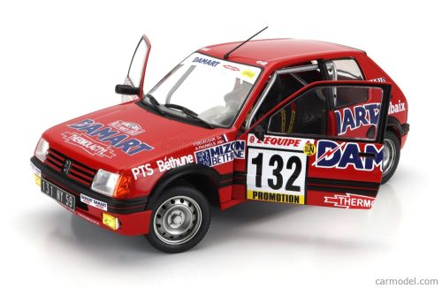 PEUGEOT  205 1.6 GTi N 132 RALLY MONTECARLO 1986 FRANCOIS DELECOUR - ANNE CHANTAL PAUWELS  RED