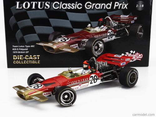 LOTUS  F1  49C FORD TEAM LOTUS N 28 BRITISH GP 1970 EMERSON FITTIPALDI  RED WHITE