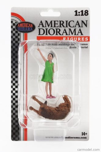 FIGURES  GIRL WHIT DOG  GREEN BROWN