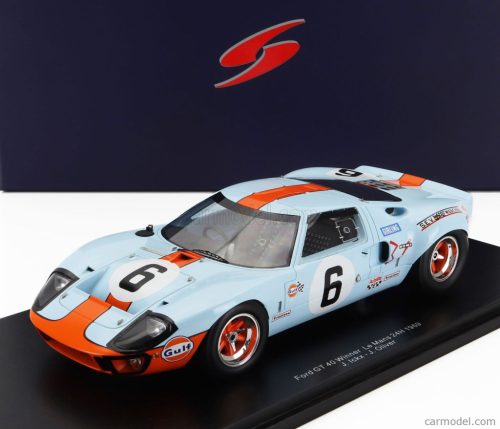 FORD USA  GT40 4.9L V8 TEAM JW AUTOMOTIVE ENGINEERING N 6 WINNER 24h LE MANS 1969 JACKY ICKX - JACKIE OLIVER  LIGHT BLUE ORANGE