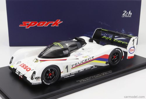 PEUGEOT   905 EVO1bis SA35 3.5L V10 TEAM PEUGEOT TALBOT SPORT N 1 WINNER 24h LE MANS 1992 D.WARWICK - Y.DALMAS - M.BLUNDELL - CON VETRINA - WITH SHOWCASE   WHITE