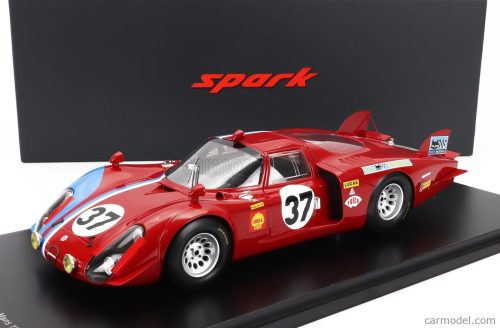 ALFA ROMEO   T33/2 1996cc V8 TEAM VDS RACING N 37 24h LE MANS 1968 T.PILETTE - R.SLOTEMAKER - CON VETRINA - WITH SHOWCASE   RED