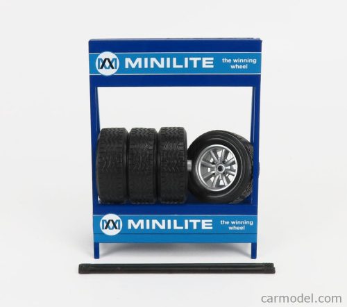 ACCESSORIES  CAVALLETTO SUPPORTO 4X PNEUMATICI MINILITE - METAL RACK WITH 4X TYRES  2 TONE BLUE