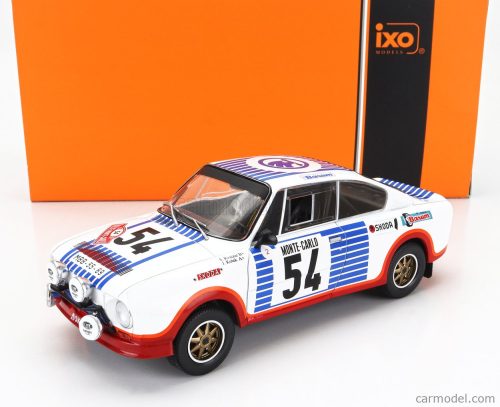 SKODA  130RS TEAM SKODA (night version) N 54 RALLY MONTECARLO 1977 SVATOPLUK KVAIZAR - JIRI KOTEK  WHITE BLUE RED