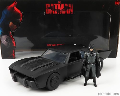 BATMAN  BATMOBILE WITH FIGURE 2022 - THE BATMAN MOVIE  MATT BLACK