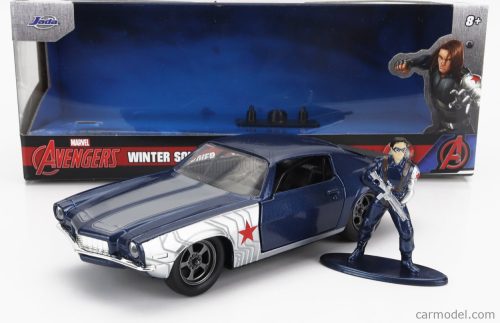 CHEVROLET  CAMARO COUPE 1973 WITH WINTER SOLDIER FIGURE  BLUE SILVER