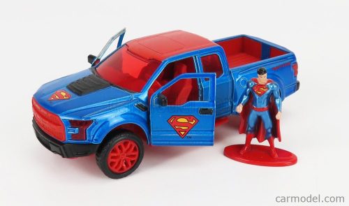 FORD USA  F-150 RAPTOR PICK-UP WITH SUPERMAN FIGURE 2018  RED BLUE