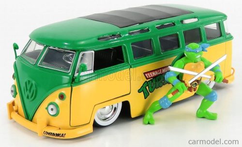 VOLKSWAGEN  T1 MINIBUS 1962 - TMNT LEONARDO NINJA TURTLES - TARTARUGHE NINJA  YELLOW GREEN