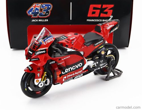 DUCATI  DESMOSEDICI GP22 TEAM LENOVO N 63 WORLD CHAMPION MOTOGP SEASON 2022 FRANCESCO BAGNAIA  RED