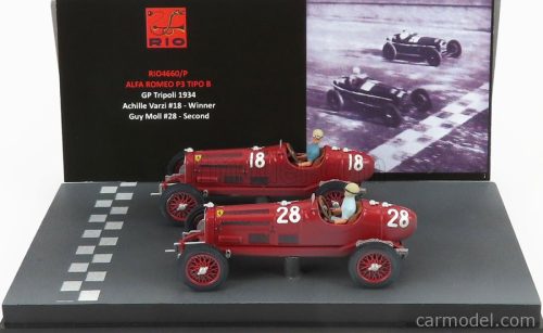 ALFA ROMEO  F1  2X P3 SCUDERIA FERRARI N 18 WINNER TRIPOLI GP 1934 VARZI + P3 N 28 2nd TRIPOLI GP 1934 MOLL