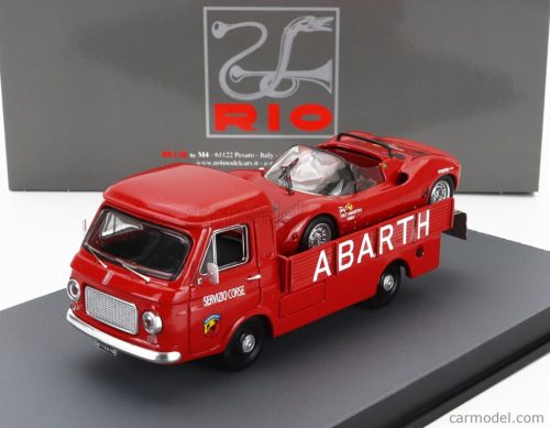 FIAT  241 ASSISTENZA ABARTH CORSE CAR TRANSPORTER 1970 WITH FIAT ABARTH 1000SP SPIDER  RED