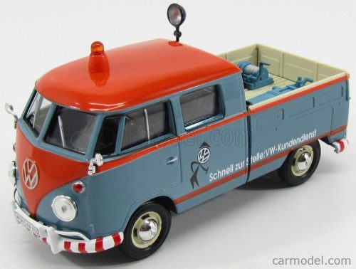 VOLKSWAGEN  T1 TYPE 2 DOUBLE CABINE PICK-UP KUNDENDIEST 1962  LIGHT BLUE ORANGE