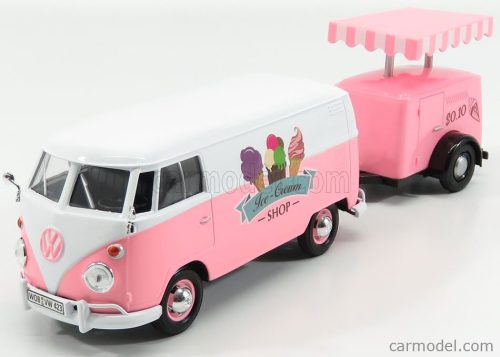 VOLKSWAGEN  T1 TYPE 2 VAN ICE CREAM WITH TRAILER 1962  WHITE PINK