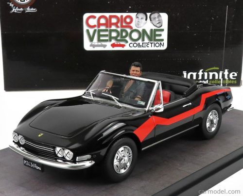 FIAT  DINO 2.4 SPIDER WITH ENZO FIGURE - MOVIE - UN SACCO BELLO 1980 - CARLO VERDONE  BLACK