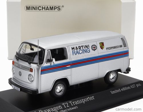 VOLKSWAGEN  T2 DELIVERY VAN PORSCHE RENNDIENST MARTINI RACING DESIGN 1972  SILVER