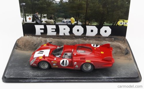 ALFA ROMEO  DIORAMA - 33/2 LONG TAIL TEAM AUTODELTA N 41 24h LE MANS 1968 NINO VACCARELLA  RED WHITE