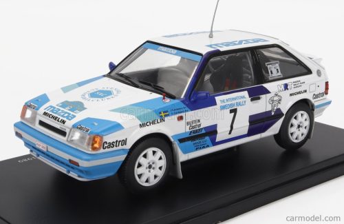 MAZDA  323 4WD N 7 WINNER RALLY SWEDISH 1989 I.CARLSSON - P.CARLSSON  WHITE LIGHT BLUE