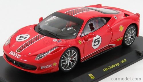 FERRARI  458 CHALLENGE N 5 2010 - CON VETRINA - WITH SHOWCASE  RED