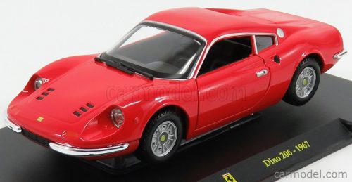 FERRARI  DINO 206 1967 - CON VETRINA - WITH SHOWCASE  RED