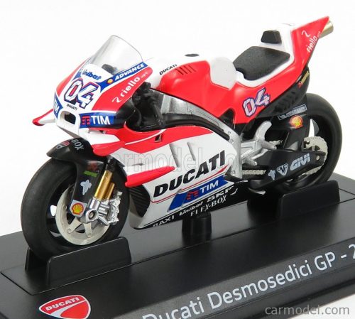 DUCATI  GP16 TEAM DUCATI N 4 SEASON MOTOGP 2016 ANDREA DOVIZIOSO - DAMAGE DISPLAY BOX  RED WHITE