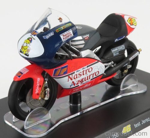 APRILIA  250cc TEAM NASTRO AZZURRO N 46 WORLD CHAMPION TEST JEREZ 1997 VALENTINO ROSSI  GREY RED WHITE