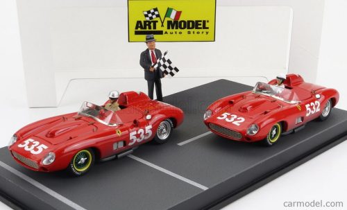 FERRARI DIORAMA SET 2X 315S SPIDER sn0684 N 535 WINNER MILLE MIGLIA 1957 P.TARUFFI + N 532 2nd MILLE MIGLIA 1957 W.VON TRIPS