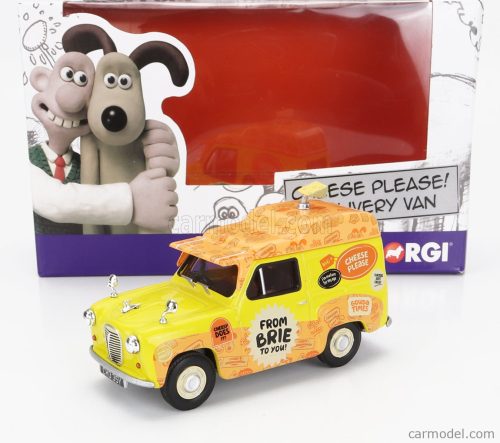 AUSTIN  DELIVERY VAN - WALLACE & GROMIT - CHEESE PLEASE ! - AARDMAN  YELLOW ORANGE