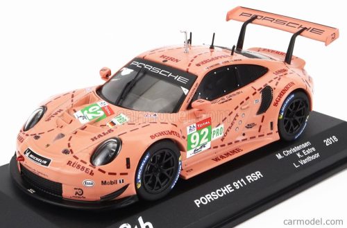 PORSCHE  911 991 RSR TEAM PORSCHE GT N 92 WINNER LMGTE PRO PINK PIG TRIBUTE 24h LE MANS 2018 M.CHRISTENSEN - K.ESTRE - L.VANTHOOR  PINK