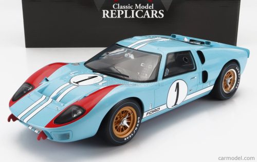 FORD USA  GT40 MKII 7.0L V8 TEAM SHELBY AMERICAN INC. N 1 2nd (BUT REALLY WINNER) 24h LE MANS 1966 K.MILES - D.HULME  LIGHT BLUE