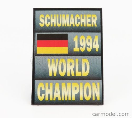 ACCESSORIES  F1  WORLD CHAMPION PLATE PIT BOARD - BENETTON B194 FORD MILD SEVEN N 5 SEASON 1994 MICHAEL SCHUMACHER  GREY BLACK YELLOW