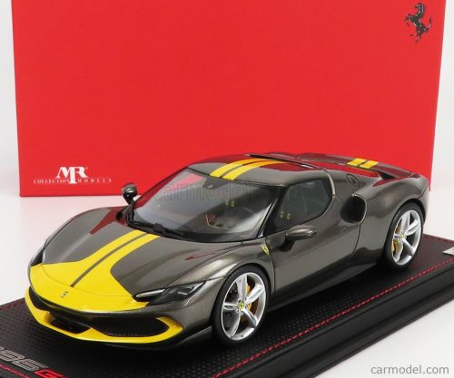 FERRARI  296 GTB HYBRID 830HP V6 ASSETTO FIORANO 2021 - CON VETRINA - WITH SHOWCASE  GREY YELLOW