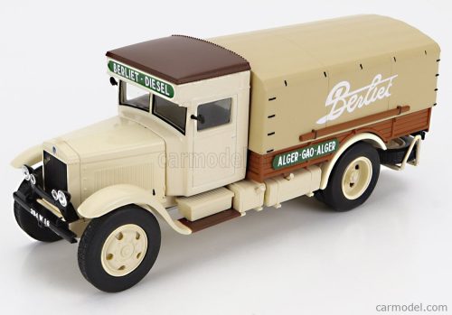 BERLIET  GVL 28 TRUCK DIESEL TELONATO ALGER-GAO-ALGER 2-ASSI 1932  CREAM