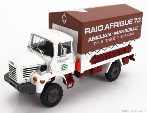 BERLIET  L64 TRUCK TELONATO N 4 RALLY RAID AFRIQUE ABIDJAN - MARSEILLE 2-ASSI 1963  WHITE BROWN