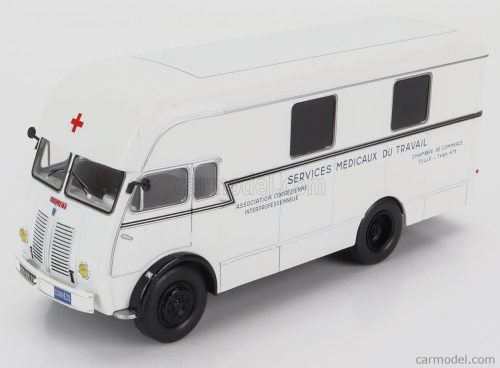 BERLIET  GLA 5 TRUCK FOURGON INTEGRAL SURELEVE SERVICE MEDICAUX DU TRAVAIL AMBULANCE 2-ASSI 1961  WHITE