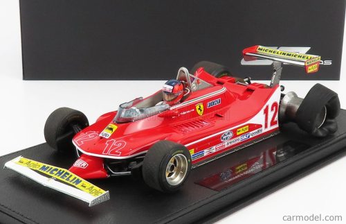 FERRARI  F1  312T4 N 12 ZANDWOORT GP WITH PILOT FIGURE 1979 GILLES VILLENEUVE - CON VETRINA - WITH SHOWCASE  RED