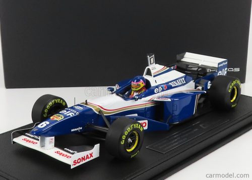 WILLIAMS  F1  FW18 RENAULT N 6 (with pilot figure) SEASON 1996 JACQUES VILLENEUVE - CON VETRINA - WITH SHOWCASE  BLUE WHITE