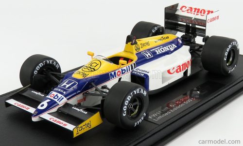 WILLIAMS  F1  FW11 HONDA N 6 SEASON 1986 N.PIQUET - CON VETRINA - WITH SHOWCASE  YELLOW BLUE WHITE