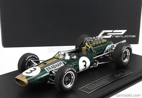 BRABHAM  F1  BT19 N 3 WINNER GERMANY GP JACK BRABHAM 1966 WORLD CHAMPION - CON VETRINA - WITH SHOWCASE  GREEN GOLD