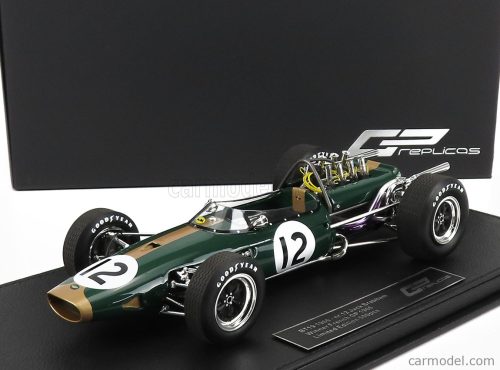 BRABHAM  F1  BT19 N 12 WINNER FRENCH GP JACK BRABHAM 1966 WORLD CHAMPION - CON VETRINA - WITH SHOWCASE  GREEN GOLD