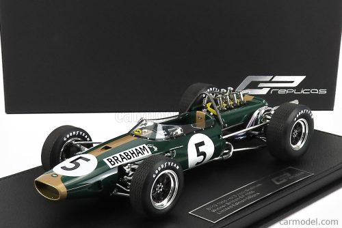 BRABHAM  F1  BT19 N 5 WINNER BRITISH GP JACK BRABHAM 1966 WORLD CHAMPION - CON VETRINA - WITH SHOWCASE  GREEN GOLD