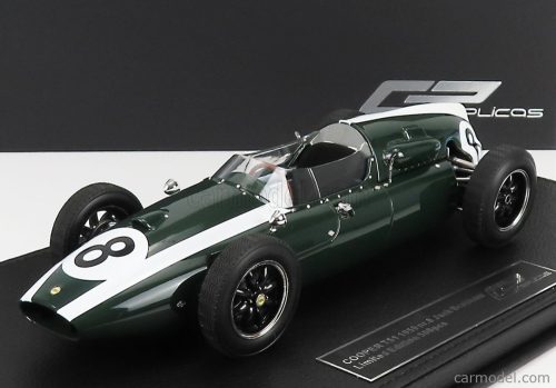 COOPER  F1  T51 CLIMAX TEAM COOPER CAR COMPANY N 8 1959 JACK BRABHAM 1959 WORLD CHAMPION - CON VETRINA - WITH SHOWCASE  GREEN WHITE