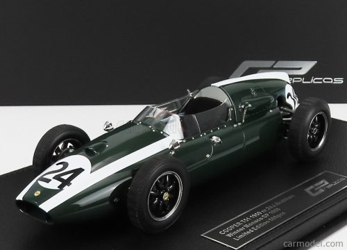 COOPER  F1  T51 CLIMAX TEAM COOPER CAR COMPANY N 24 WINNER MONACO GP JACK BRABHAM 1959 WORLD CHAMPION - CON VETRINA - WITH SHOWCASE  GREEN WHITE