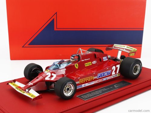 FERRARI  F1  126CX COMPREX TURBO N 27 USA OVEST LONG BEACH GP (with pilot figure) 1981 G-VILLENEUVE - CON VETRINA - WITH SHOWCASE  RED