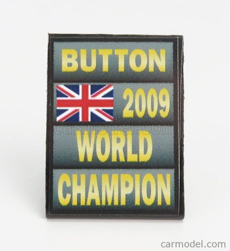 ACCESSORIES  F1  WORLD CHAMPION PLATE PIT BOARD - BRAWN GP MERCEDES BGP001 N 22 SEASON 2009 JENSON BUTTON  GREY BLACK YELLOW