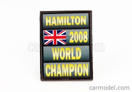 ACCESSORIES  F1  WORLD CHAMPION PLATE PIT BOARD - McLAREN MERCEDES MP4/23 N 22 SEASON 2008 LEWIS HAMILTON  GREY BLACK YELLOW