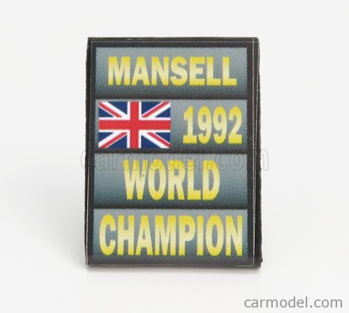 ACCESSORIES  F1  WORLD CHAMPION PLATE PIT BOARD - WILLIAMS FW14B RENAULT N 5 SEASON 1992 NIGEL MANSELL  GREY BLACK YELLOW