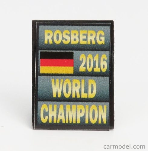 ACCESSORIES  F1  WORLD CHAMPION PLATE PIT BOARD - MERCEDES GP W07 HYBRID AMG PETRONAS N 6 SEASON 2016 NICO ROSBERG  GREY BLACK YELLOW